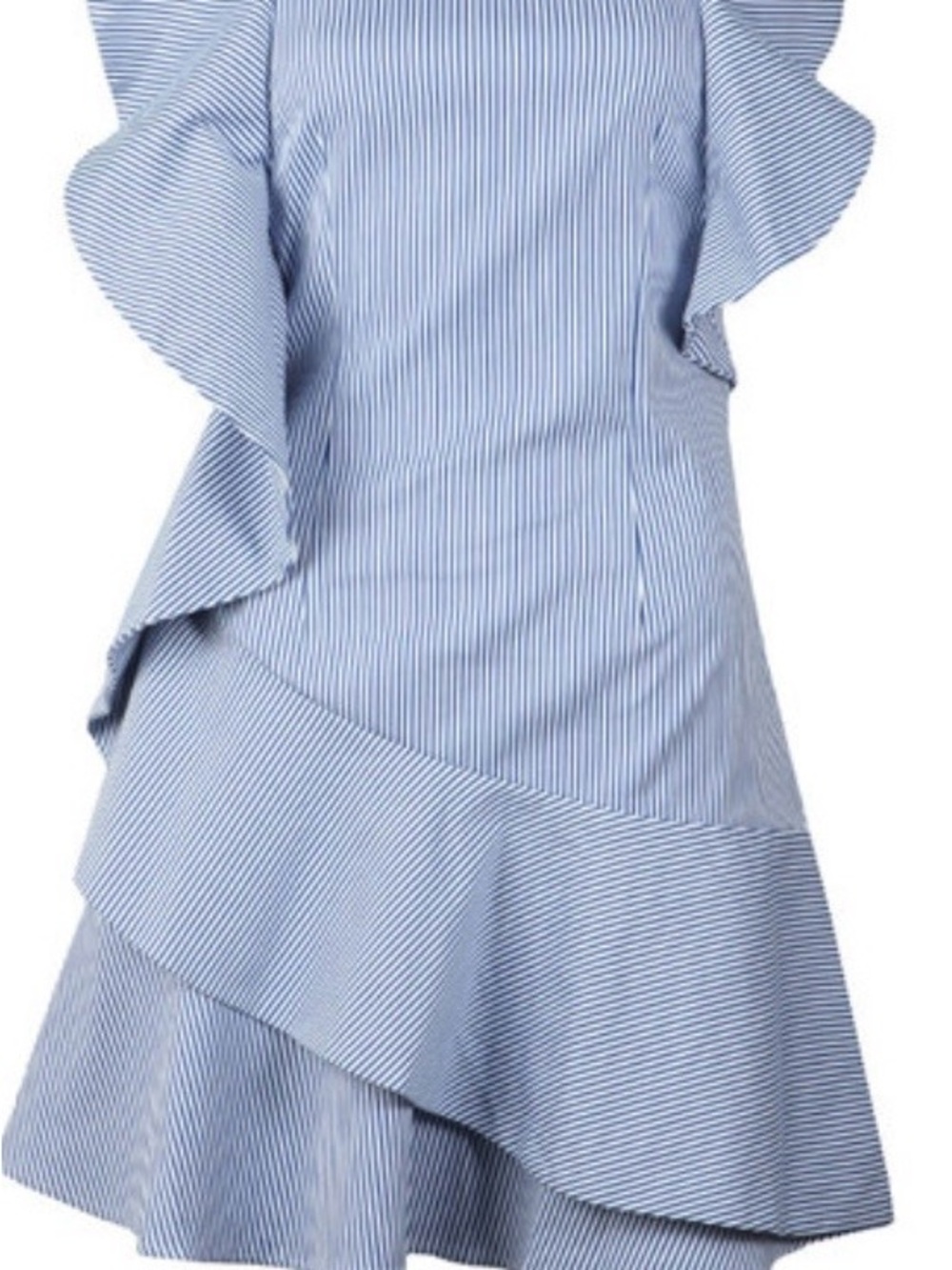 TED BAKER
Womens Nemera Stripe Frills Dress Striped Blue Ruffled Dress